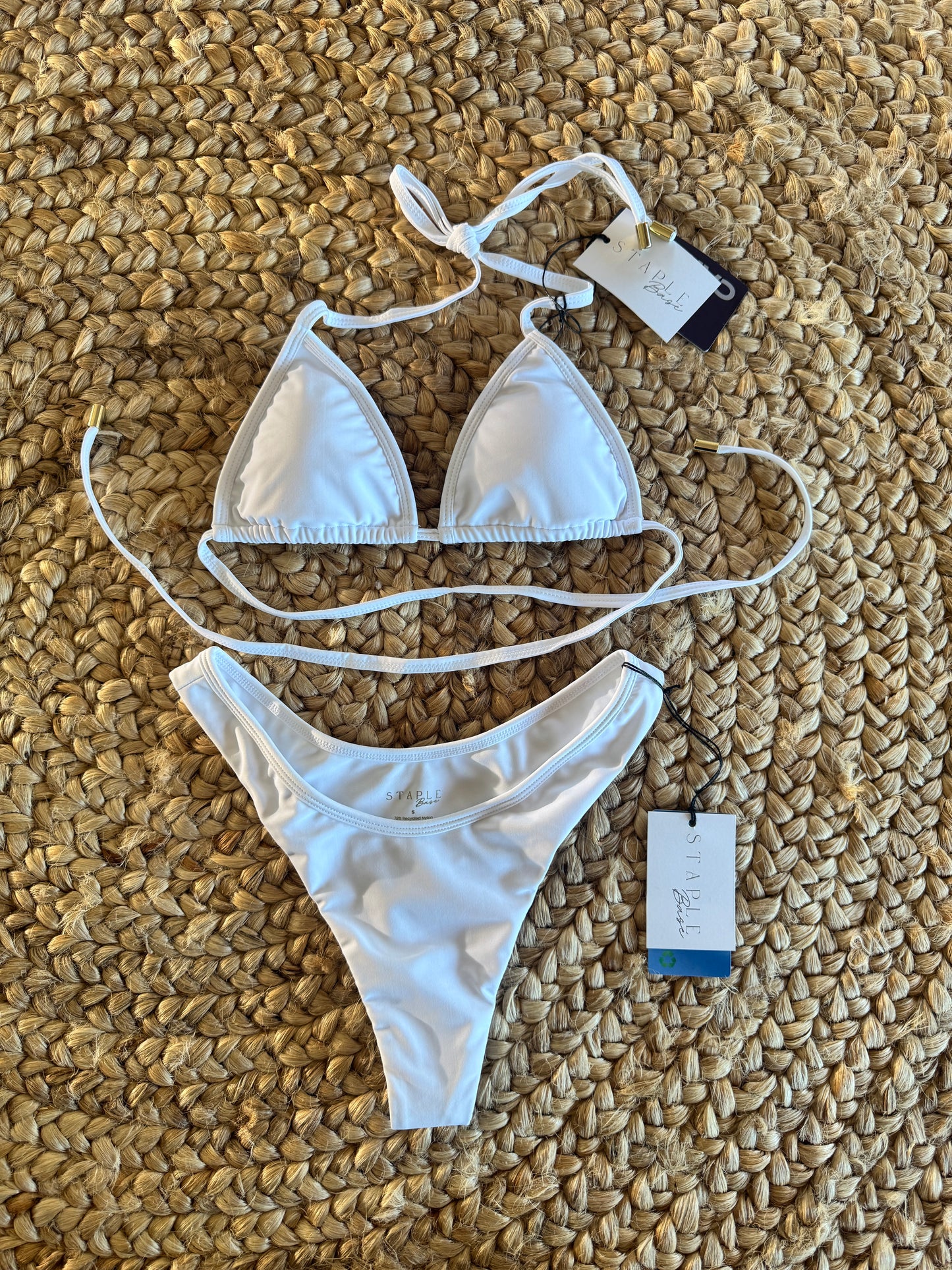 White Aura Triangle Bikini set