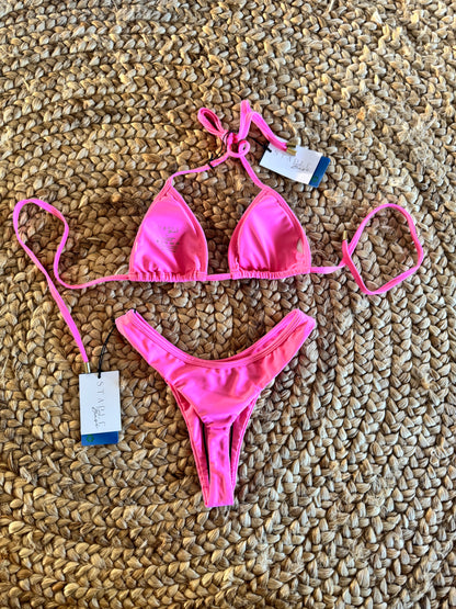 Pink Aura Triangle Bikini Set