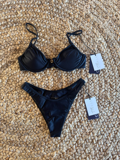 Black Koko Panel Underwire Bikini set