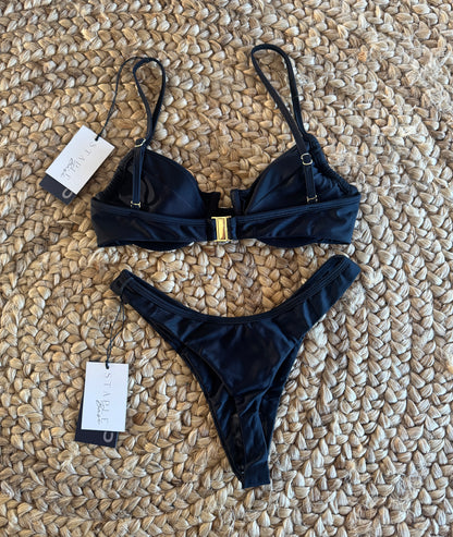 Black Koko Panel Underwire Bikini set