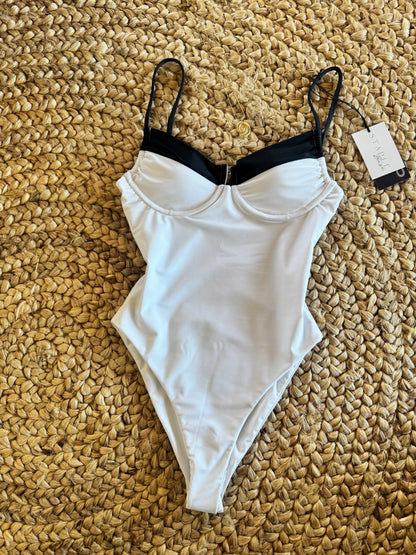 White & Black Koko One Piece Swimsuit