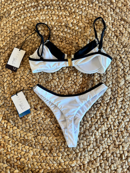 White and black Koko Panel Underwire Bikini set