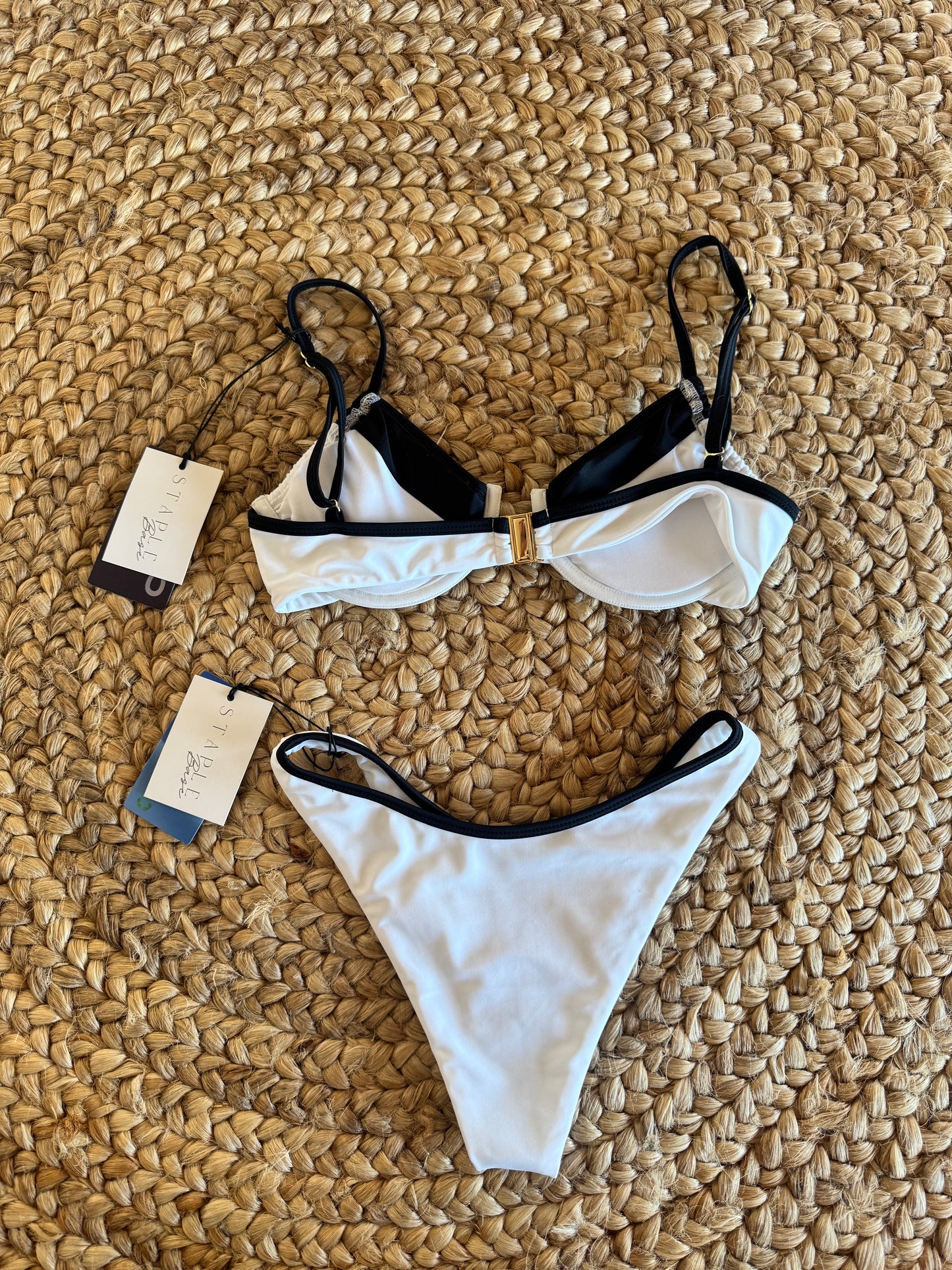 White and black Koko Panel Underwire Bikini set