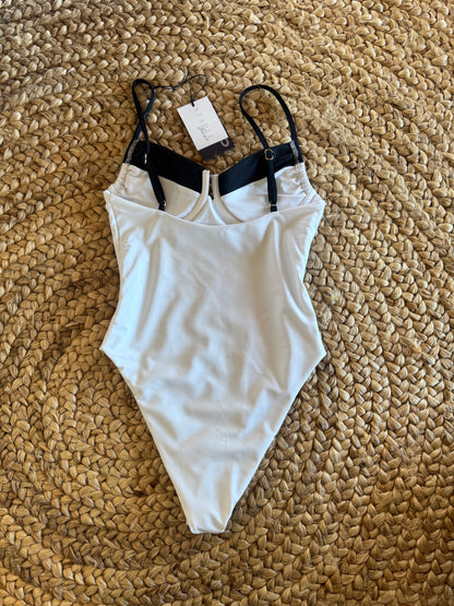 White & Black Koko One Piece Swimsuit