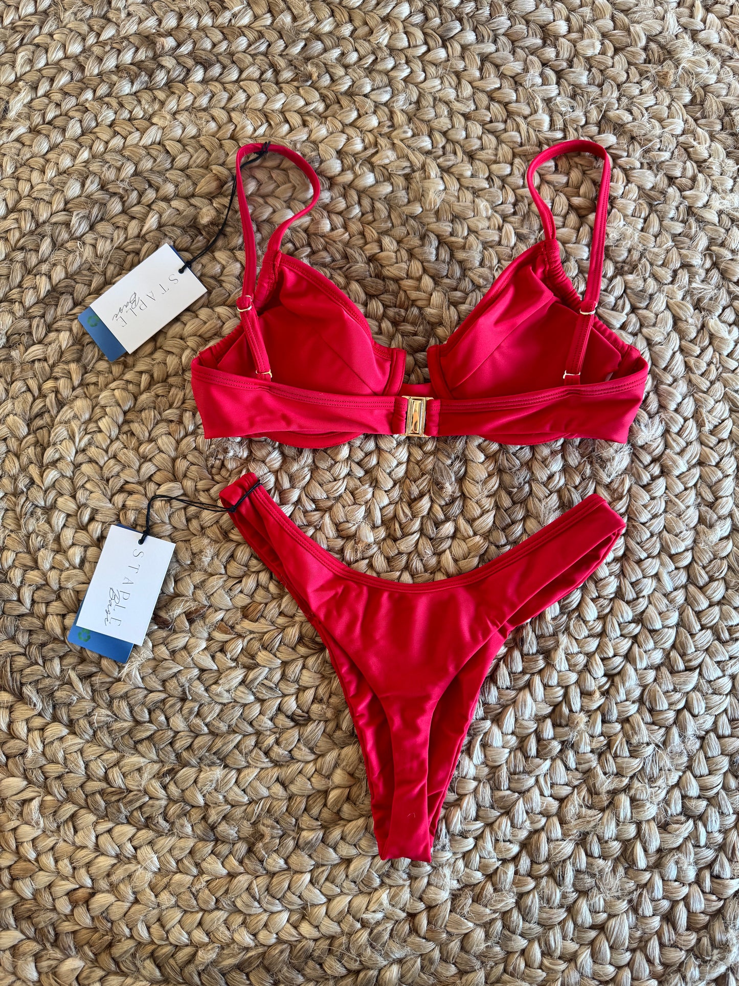 Red Koko Panel Underwire Bikini Set