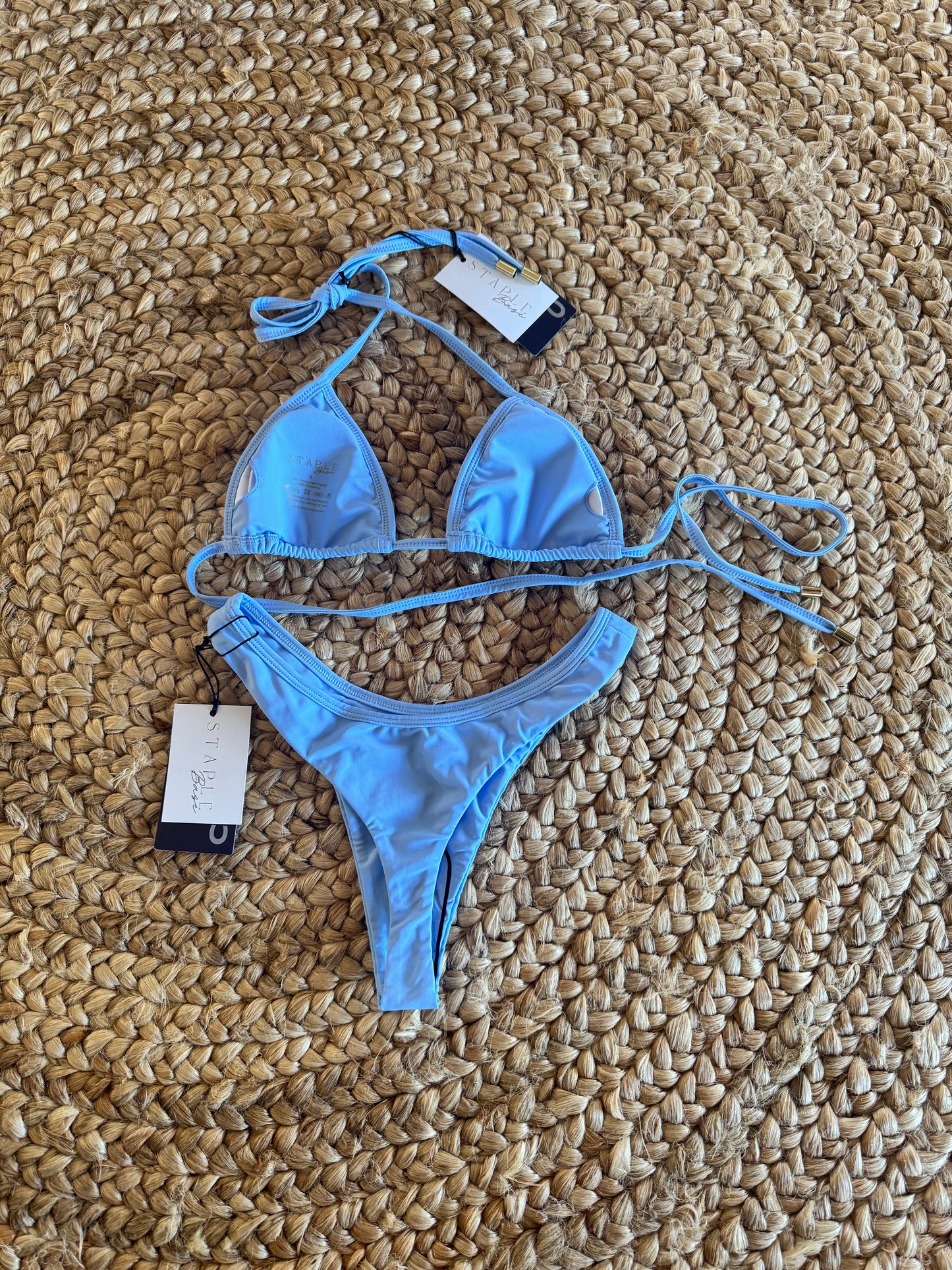 Baby blue Aura Triangle Bikini Set