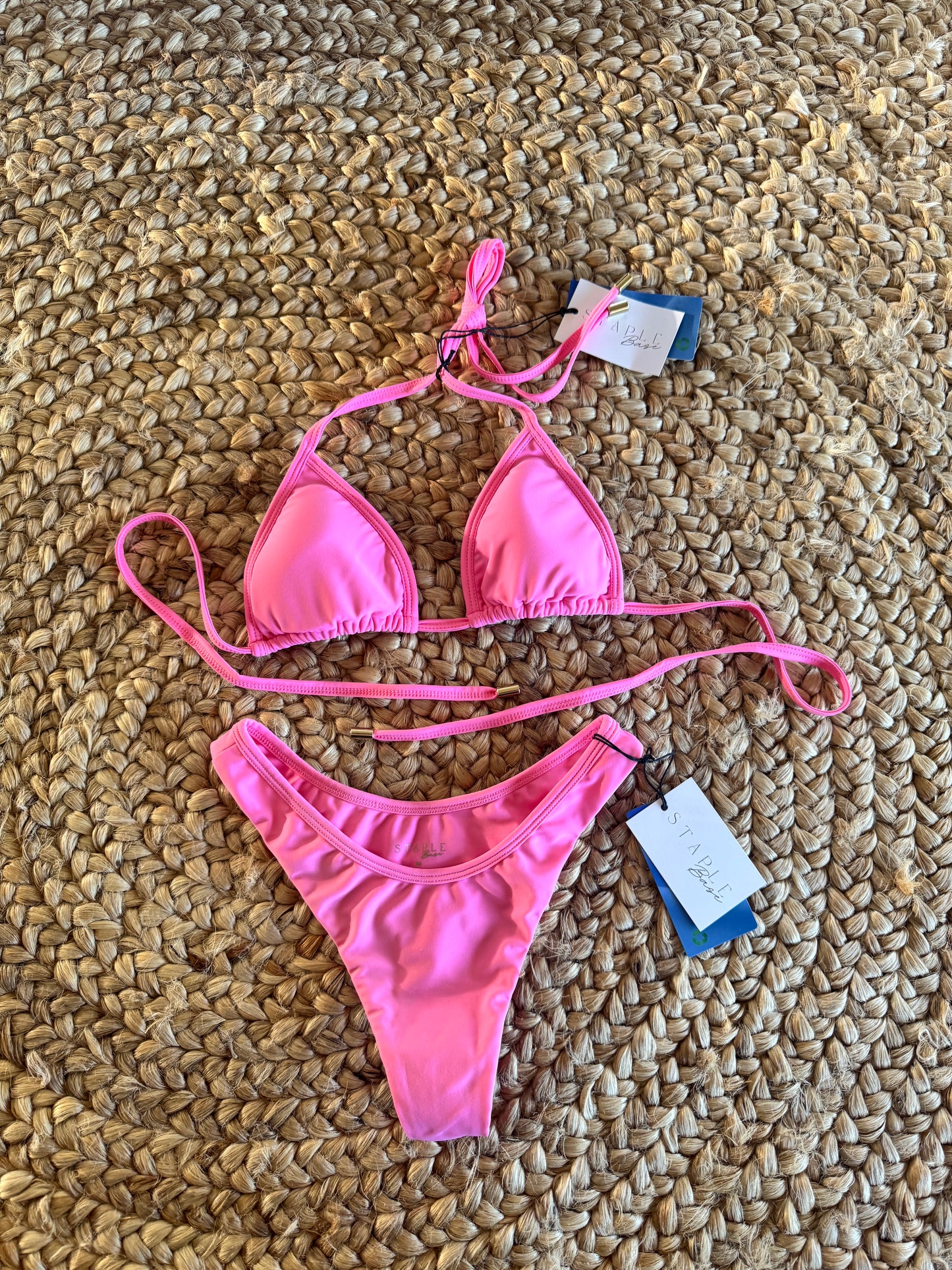 Pink Aura Triangle Bikini Set